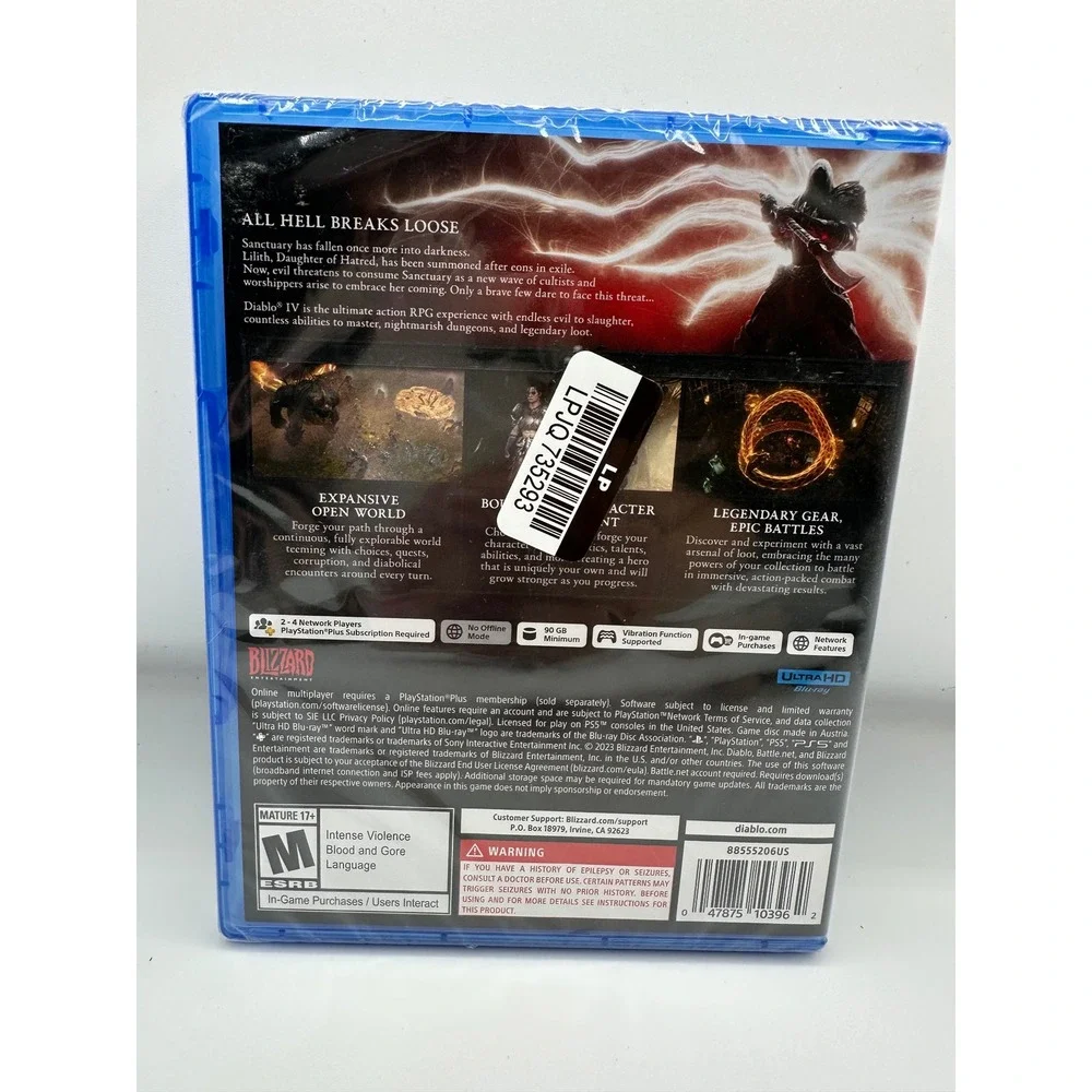Blizzard Diablo IV Video Game PS5 One Size Multicolor New Sealed Bonus Items